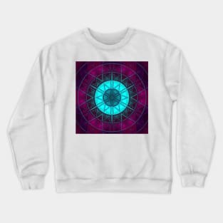 Mosaic Mandala Flower Blue and Purple Crewneck Sweatshirt